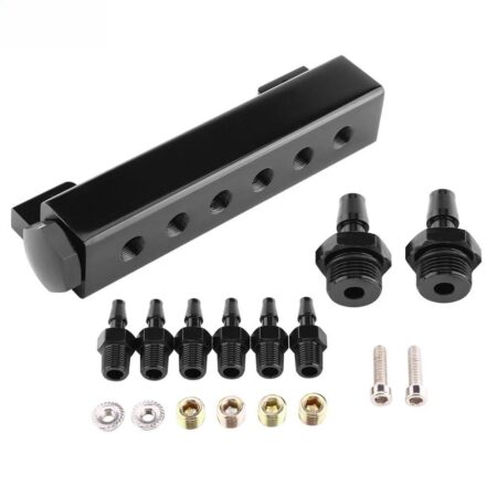 6 Port Vacuum Block Intake Manifold Kit Fuel Wastegate Turbo Boost 1/8NPT