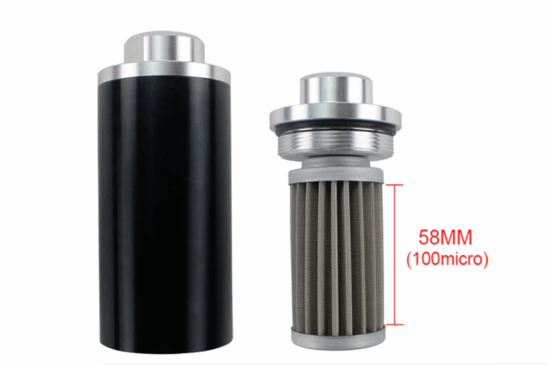 100 Micron Inline Fuel Filter High Flow Cleanable With 6AN 8AN and 10AN Fitting - Image 5