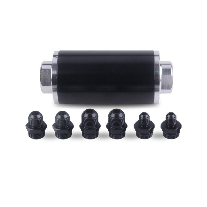 100 Micron Inline Fuel Filter High Flow Cleanable With 6AN 8AN and 10AN Fitting