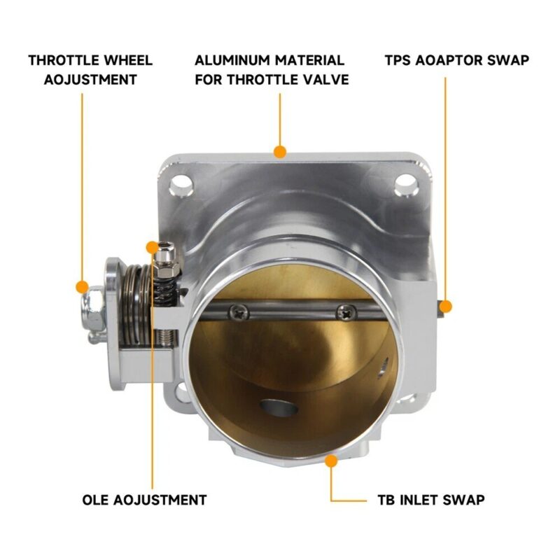 86-93 Ford Mustang GT Cobra LX 5.0 SL 75mm Throttle Body High Performance Billet - Image 6